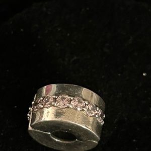 Pandora silver with pink crystals charm